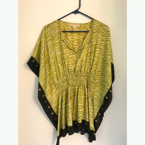 Michael Kors Tops - Michael Kors Green Zebra Print Kimono Top